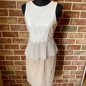 White & Cream Pencil Dress